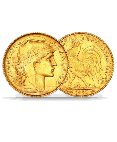 pièce de 20 Francs Or Coq et Marianne Or Pièce Coq 20 Francs Marianne Or
