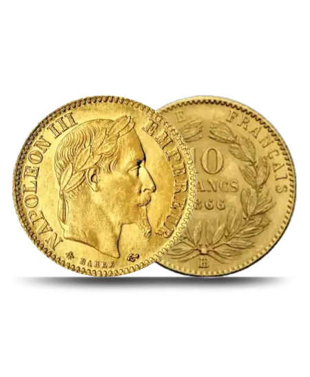 PIECE 10 FRANCS NAPOLEON 3 TÊTE LAURÉE OR DE CHEZ VIRTU LUXURY
