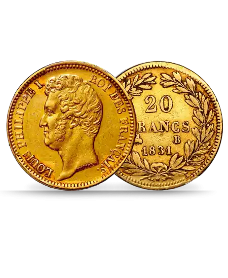 pièce en OR de VINGT Francs LOUIS PHILIPPE 1 disponible chez VIRTU LUXURY